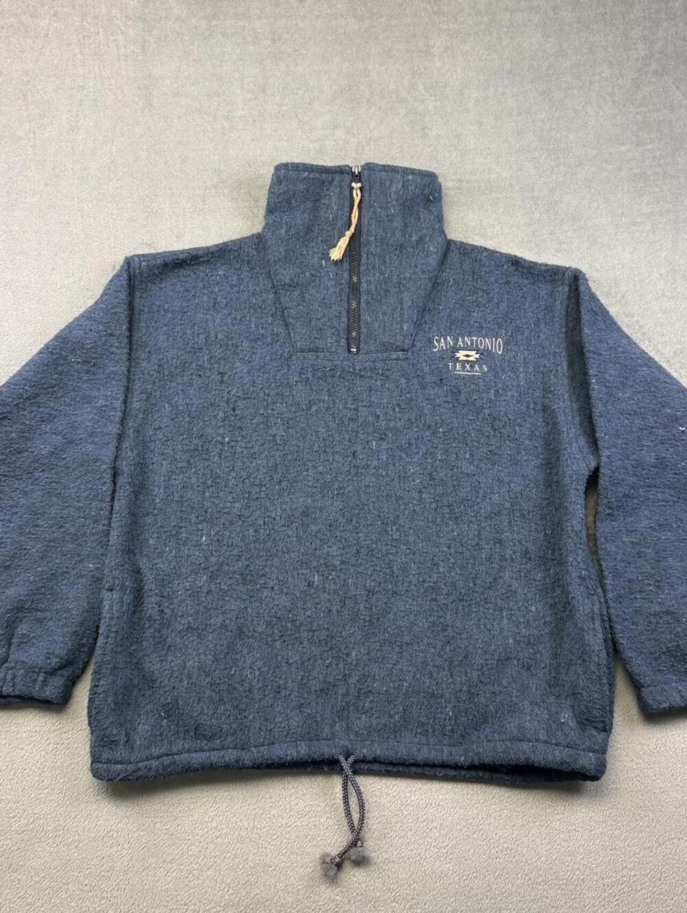 Earth Ragz San Antonio Blue Quarter Zip Fleece Sweater